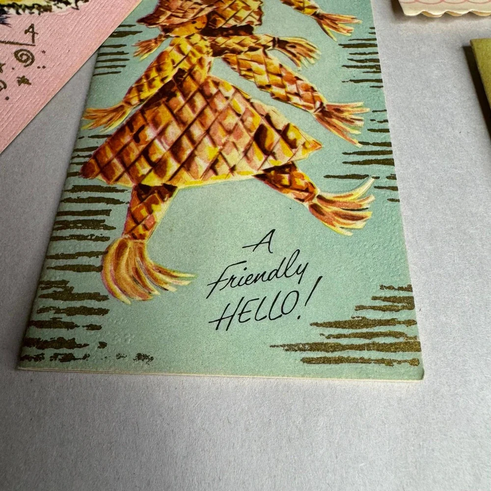 Vintage‎ Greeting Cards Lot 8 A Straw Hill Card Get Well Hello Thinking of You